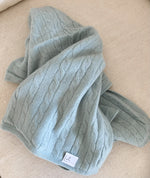 100% CABLE KNIT CASHMERE BLANKET SAND
